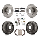 Front Rear Brake Rotors Ceramic Pad & Drum Kit (7Pc) For Ford Ranger Mazda B4000