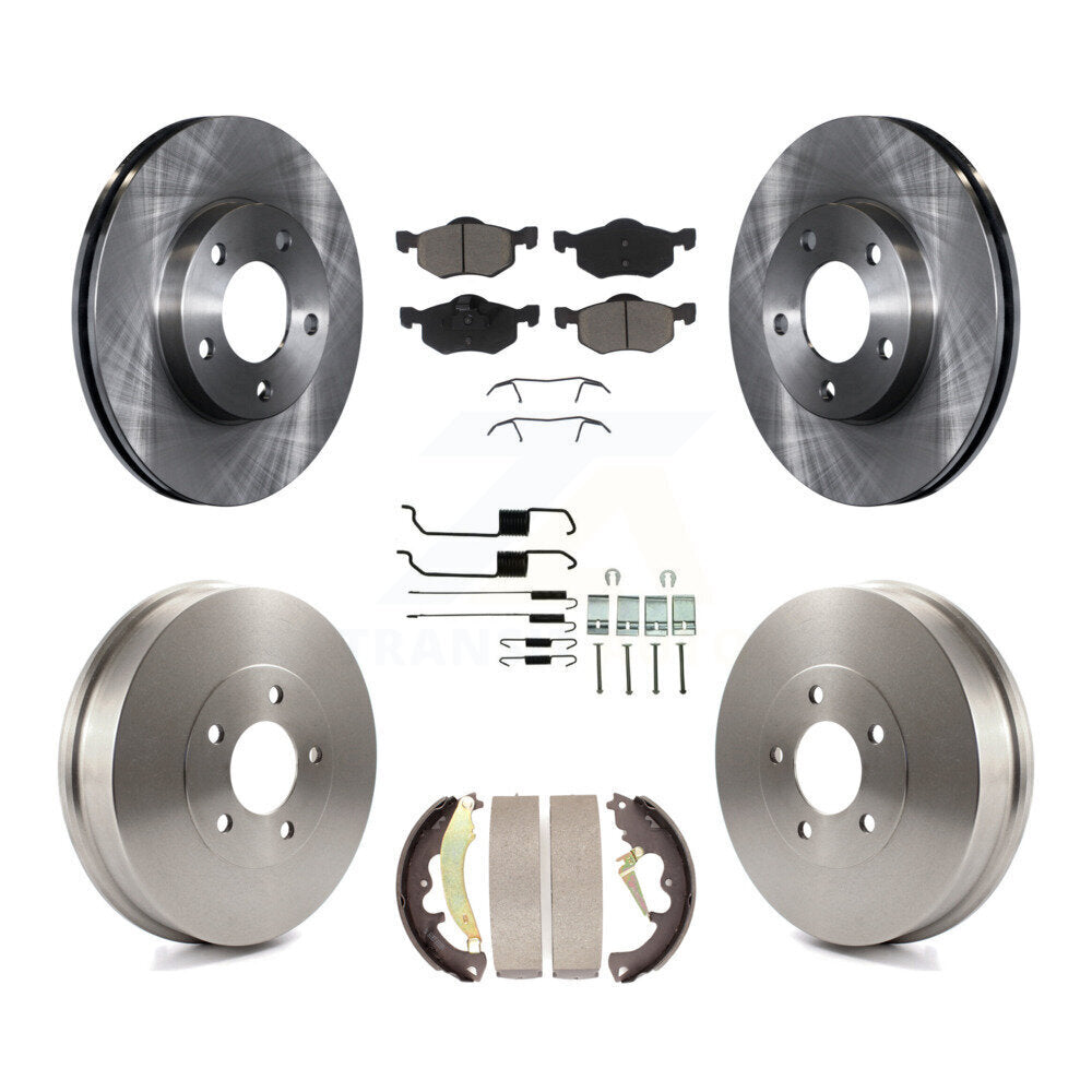 Front Rear Brake Rotor Ceramic Pad & Drum Kit (7Pc) For 2007 Ford Escape Mercury