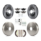 Front Rear Brake Rotor Ceramic Pad & Drum Kit (7Pc) For 2007 Ford Escape Mercury