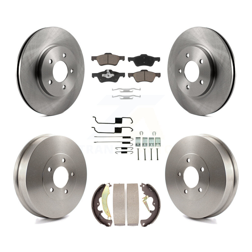 Front Rear Brake Rotor Ceramic Pad & Drum Kit (7Pc) For 2007 Ford Escape Mercury