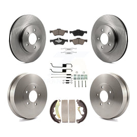 Front Rear Brake Rotor Ceramic Pad & Drum Kit (7Pc) For 2007 Ford Escape Mercury