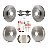 Front Rear Disc Brake Rotor Ceramic Pad & Drum Kit (7Pc) For Ford Escape Mercury