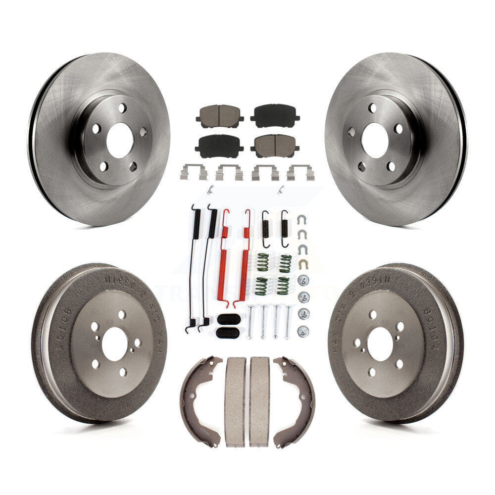 Front Rear Brake Rotor Ceramic Pad Drum Kit (7Pc) For Toyota Matrix Pontiac Vibe