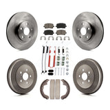 Front Rear Brake Rotor Ceramic Pad Drum Kit (7Pc) For Toyota Matrix Pontiac Vibe