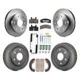 Front Rear Disc Brake Rotors Ceramic Pads And Drum Kit (7Pc) For GMC Yukon