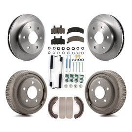 Front Rear Disc Brake Rotors Ceramic Pads And Drum Kit (7Pc) For GMC Yukon 4WD