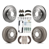 Front Rear Disc Brake Rotors Ceramic Pads And Drum Kit (7Pc) For GMC Yukon 4WD