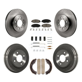 Front Rear Disc Brake Rotors Ceramic Pads And Drum Kit (7Pc) For Honda Civic