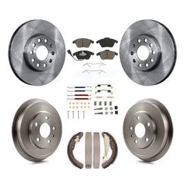 Front Rear Disc Brake Rotors Ceramic Pad And Drum Kit (7Pc) For Volkswagen Jetta