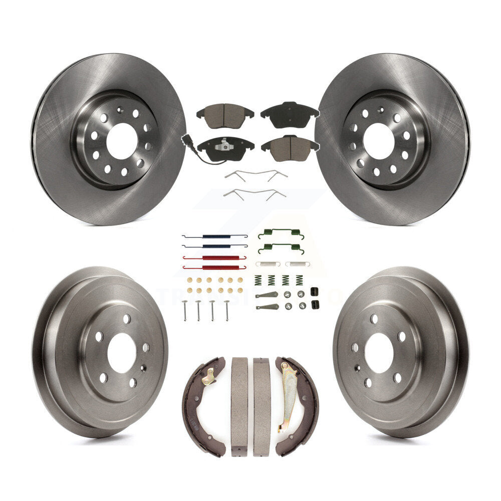 Front Rear Disc Brake Rotors Ceramic Pad And Drum Kit (7Pc) For Volkswagen Jetta