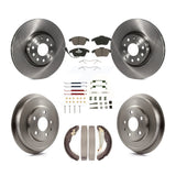 Front Rear Disc Brake Rotors Ceramic Pad And Drum Kit (7Pc) For Volkswagen Jetta