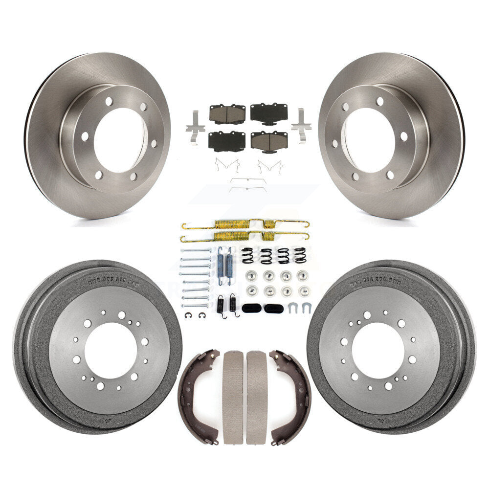 Front Rear Disc Brake Rotors Ceramic Pads And Drum Kit (7Pc) For Toyota Tacoma