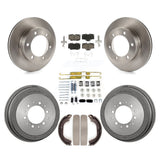 Front Rear Disc Brake Rotors Ceramic Pads And Drum Kit (7Pc) For Toyota Tacoma