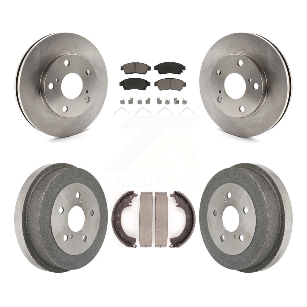 Front Rear Disc Brake Rotors Ceramic Pads And Drum Kit For Toyota Camry 2.2L