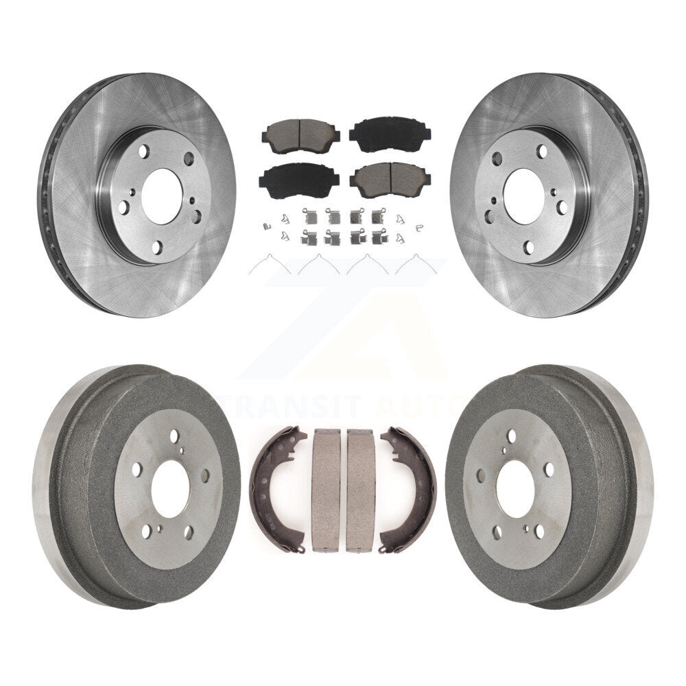 Front Rear Disc Brake Rotors Ceramic Pads And Drum Kit For Toyota Camry