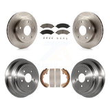 Front Rear Disc Brake Rotor Ceramic Pad Drum Kit For Dakota Dodge Ram Mitsubishi