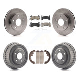 Front Rear Brake Rotor Ceramic Pad And Drum Kit For Chevrolet S10 GMC S15 Blazer