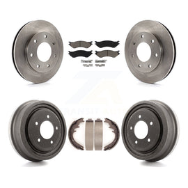 Front Rear Brake Rotor Ceramic Pad Drum Kit For Ford F-150 4WD With 7 Lug Wheels