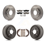 Front Rear Brake Rotor Ceramic Pad Drum Kit For Ford F-150 4WD With 7 Lug Wheels