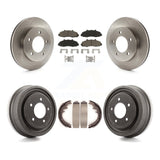 Front Rear Disc Brake Rotors Ceramic Pads And Drum Kit For Ford F-150 4WD