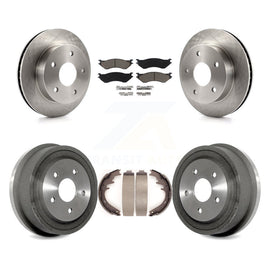 Front Rear Brake Rotor Ceramic Pad And Drum Kit For 2000-2001 Dodge Ram 1500 4WD