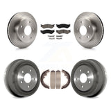 Front Rear Brake Rotor Ceramic Pad And Drum Kit For 2000-2001 Dodge Ram 1500 4WD