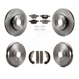 Front Rear Disc Brake Rotors Ceramic Pads And Drum Kit For Ford Focus K8C-102418