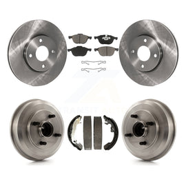 Front Rear Disc Brake Rotors Ceramic Pads And Drum Kit For Ford Focus K8C-102420