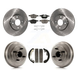 Front Rear Disc Brake Rotors Ceramic Pads And Drum Kit For Ford Focus K8C-102420