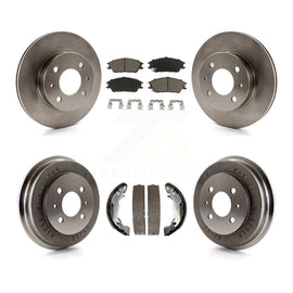 Front Rear Disc Brake Rotors Ceramic Pad & Drum Kit For 2003-2005 Hyundai Accent