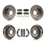 Front Rear Disc Brake Rotors Ceramic Pad & Drum Kit For 2003-2005 Hyundai Accent