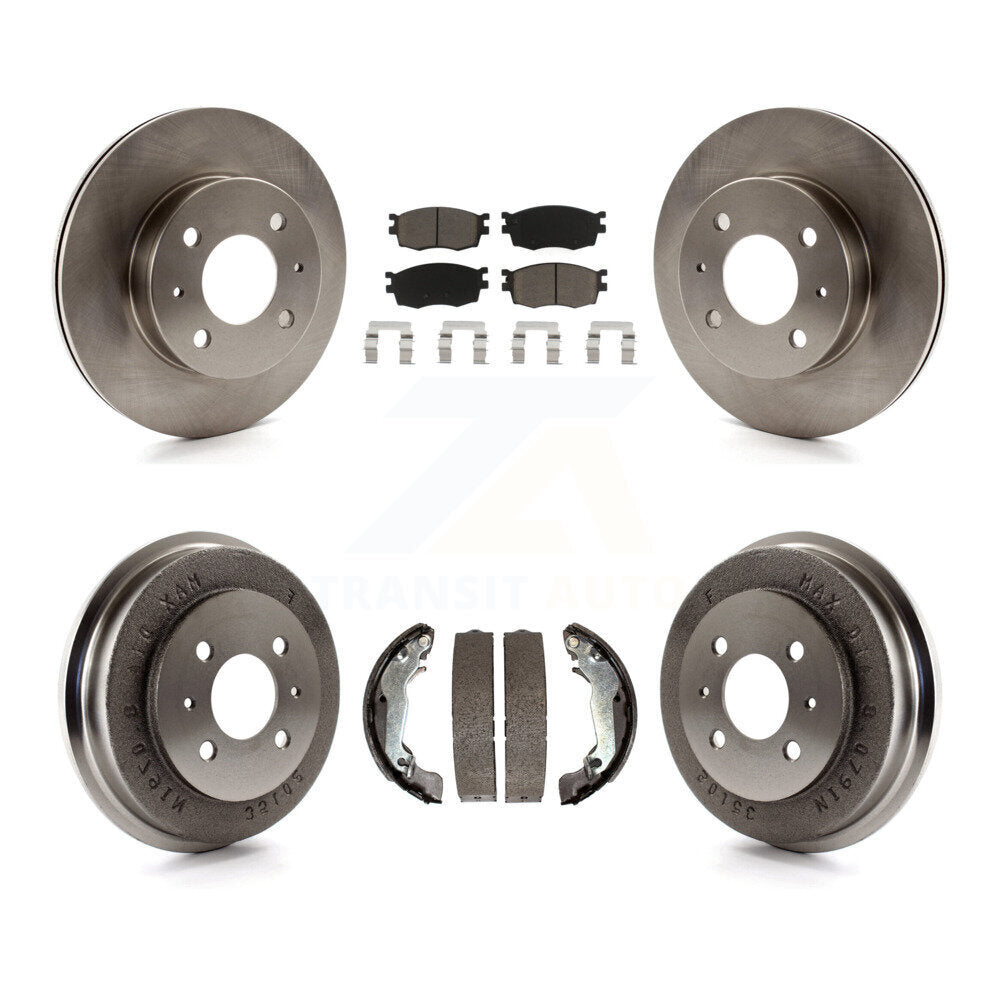 Front Rear Brake Rotors Ceramic Pad Drum Kit For 2006 Hyundai Accent To 09 30 05