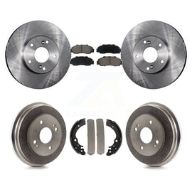 Front Rear Disc Brake Rotor Ceramic Pad Drum Kit For 1998-2002 Honda Accord 3.0L