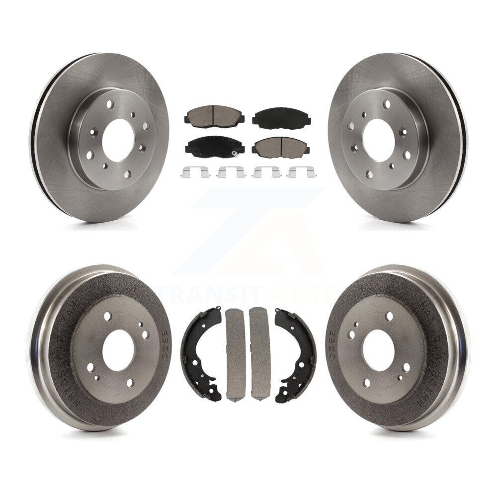 Front Rear Brake Rotor Ceramic Pad And Drum Kit For Honda Accord Coupe with 2.3L