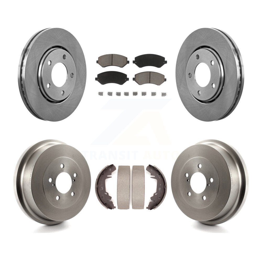 Front Rear Brake Rotor Ceramic Pad & Drum Kit For Dodge Caravan Grand Chrysler