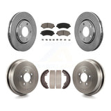 Front Rear Brake Rotor Ceramic Pad & Drum Kit For Dodge Caravan Grand Chrysler