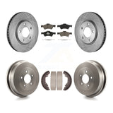 Front Rear Brake Rotor Ceramic Pad & Drum Kit For Dodge Caravan Grand Chrysler