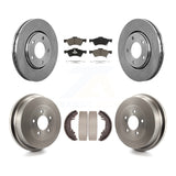 Front Rear Brake Rotor Ceramic Pad & Drum Kit For Dodge Caravan Chrysler Voyager