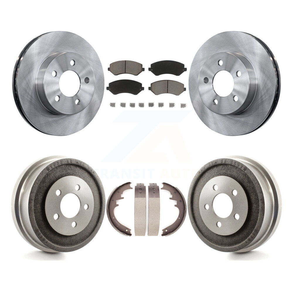 Front Rear Disc Brake Rotors Ceramic Pads And Drum Kit For 2002 Jeep Liberty