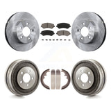 Front Rear Disc Brake Rotors Ceramic Pads And Drum Kit For 2002 Jeep Liberty