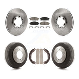 Front Rear Brake Rotor Ceramic Pad & Drum Kit For Nissan Pathfinder INFINITI QX4