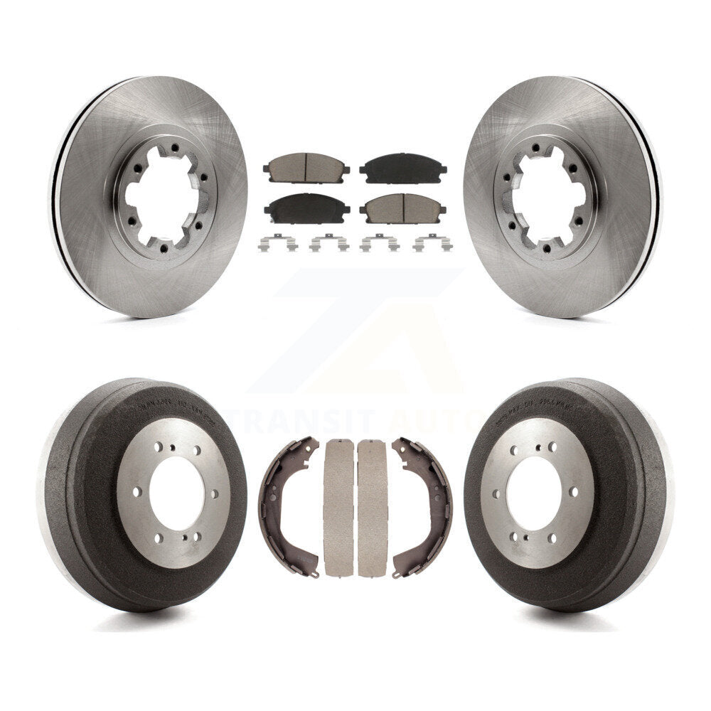 Front Rear Brake Rotor Ceramic Pad & Drum Kit For Nissan Pathfinder INFINITI QX4