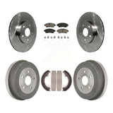Front Rear Disc Brake Rotors Ceramic Pads And Drum Kit For 1996-2000 Toyota RAV4
