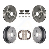 Front Rear Disc Brake Rotors Ceramic Pad & Drum Kit For Toyota Corolla Geo Prizm