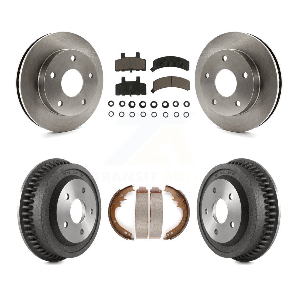 Front Rear Brake Rotor Ceramic Pad And Drum Kit For 1994-1999 Dodge Ram 1500 4WD