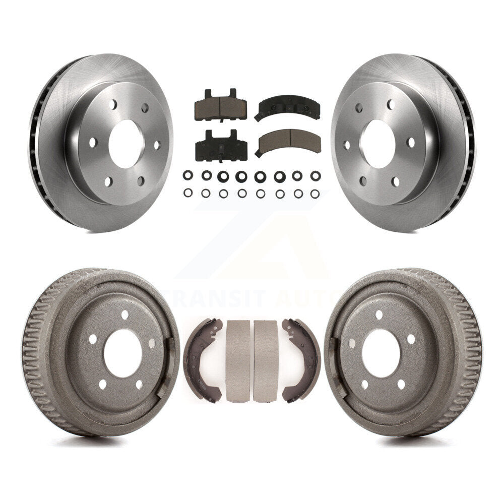 Front Rear Brake Rotor Ceramic Pad Drum Kit For GMC Yukon With 10" Diameter
