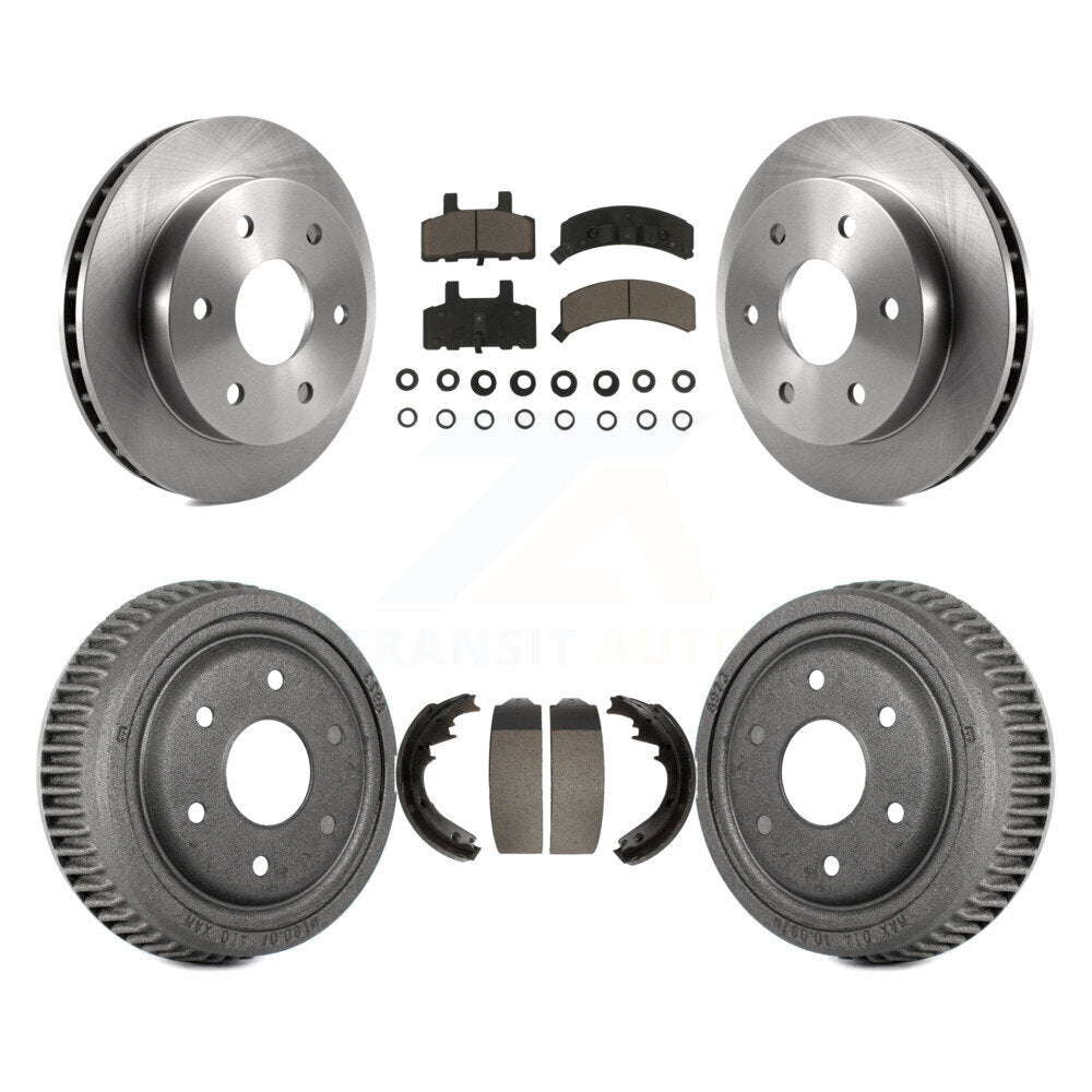 Front Rear Brake Rotor Ceramic Pad Drum Kit For GMC Yukon With 11" Diameter