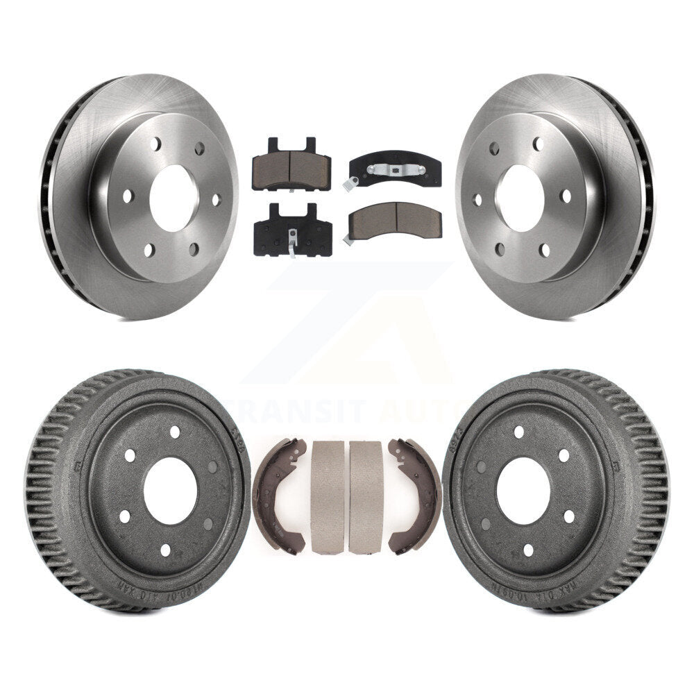 Front Rear Brake Rotor Ceramic Pad Drum Kit For GMC Yukon With 10" Diameter