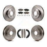 Front Rear Disc Brake Rotors Ceramic Pads And Drum Kit For Honda Civic