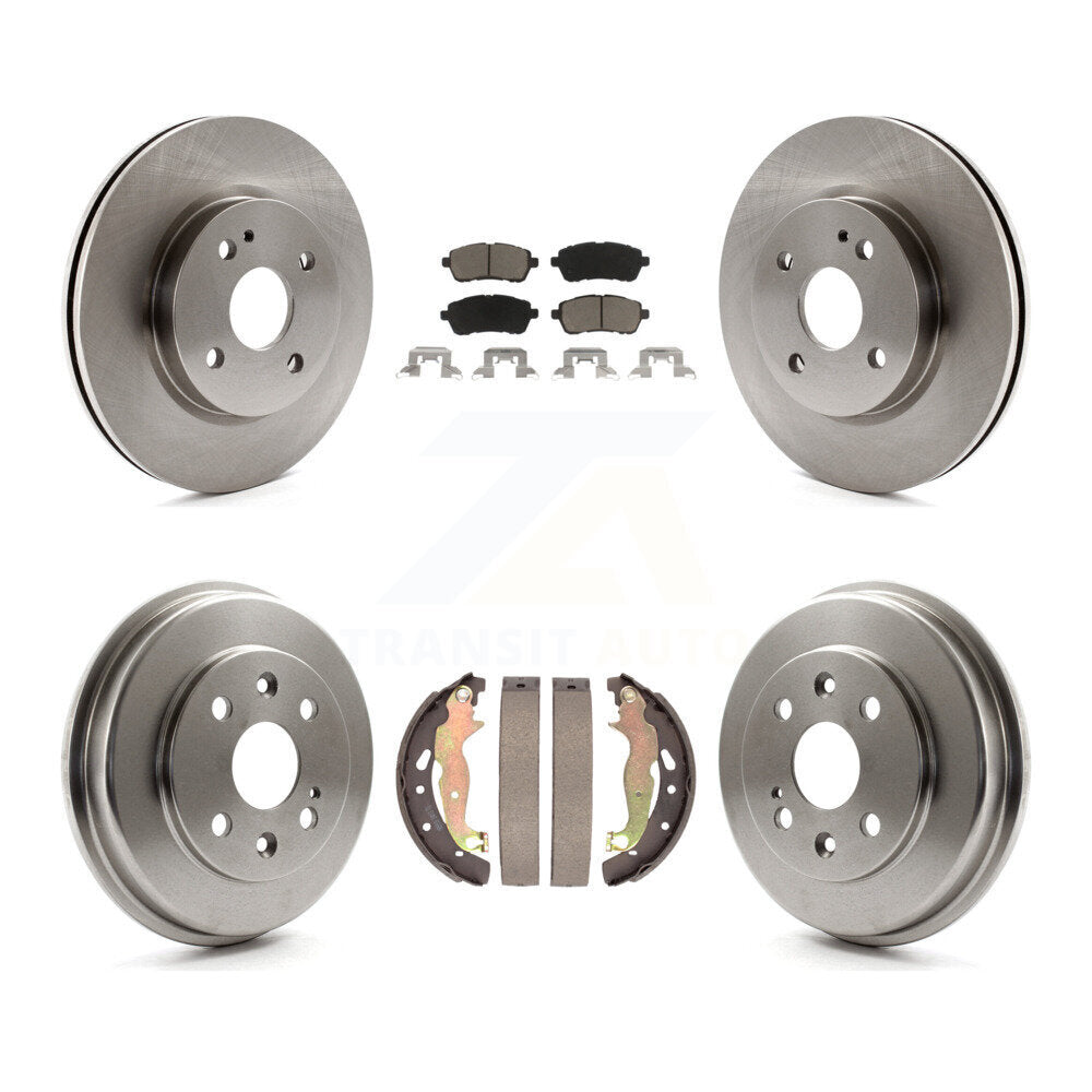 Front Rear Disc Brake Rotors Ceramic Pads And Drum Kit For 2011-2014 Mazda 2